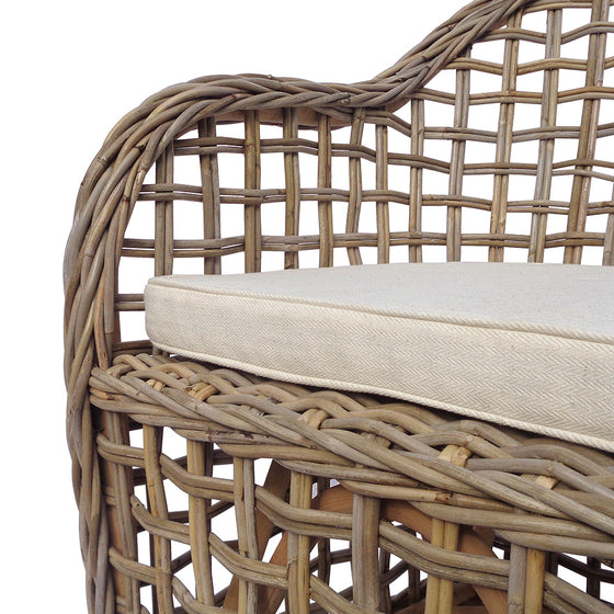 Sillón de Ratán y Cojín Zebra