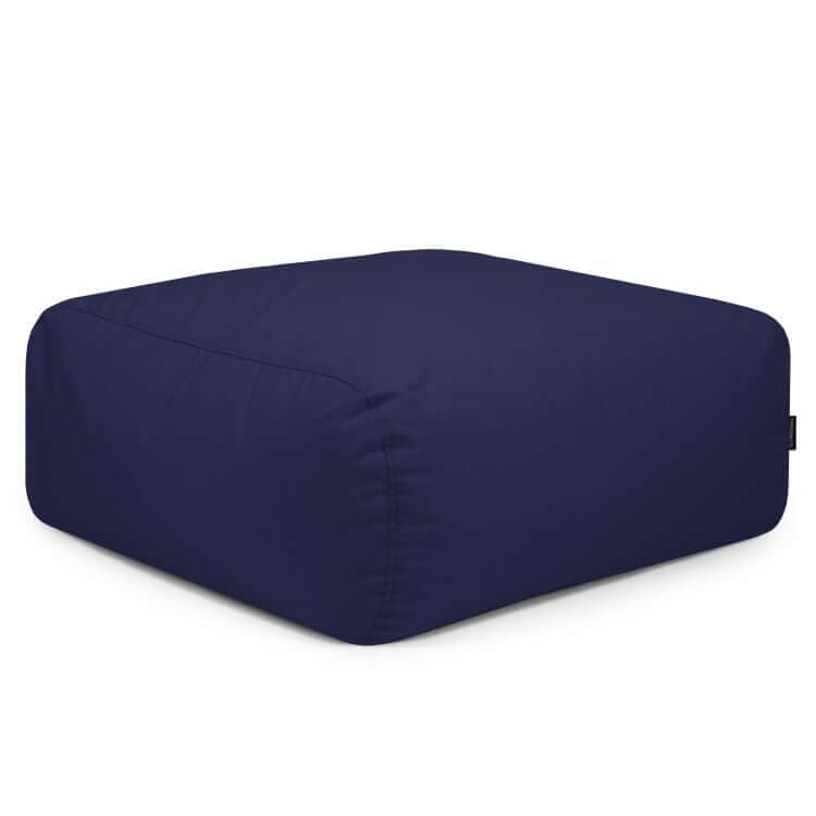 El Puf cuadrado de tejido resistente al sol 85×85×38 cm TUBO 80 COLORIN, moderno y apto para interior y exterior, se muestra sobre fondo blanco, ideal como puf ergonómico o asiento exterior para máxima versatilidad.