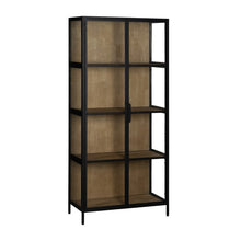  La Vitrina de Cristal y Metal en Negro Orion es una librería alta de madera con estructura de metal negro y puertas de vidrio, que cuenta con cuatro estantes. Su diseño moderno la hace perfecta para cualquier espacio contemporáneo.