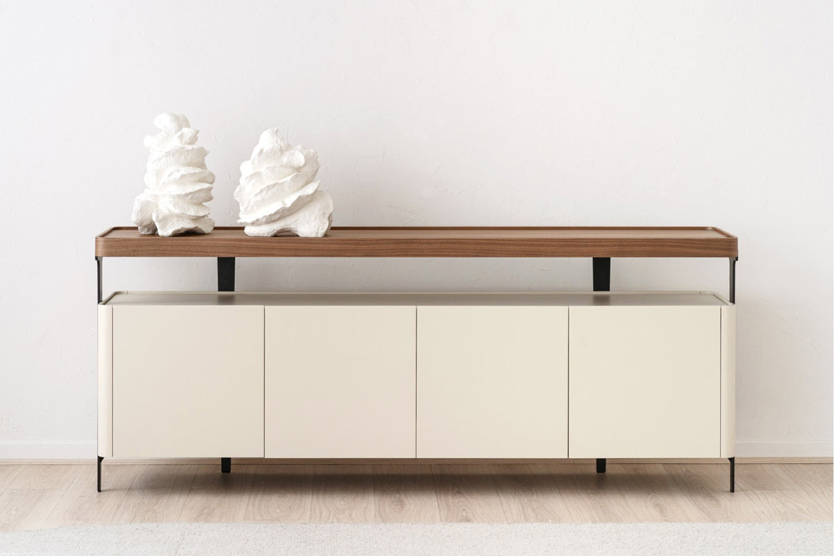 APARADOR SARELA LACADO BEIGE MATE NOGAL