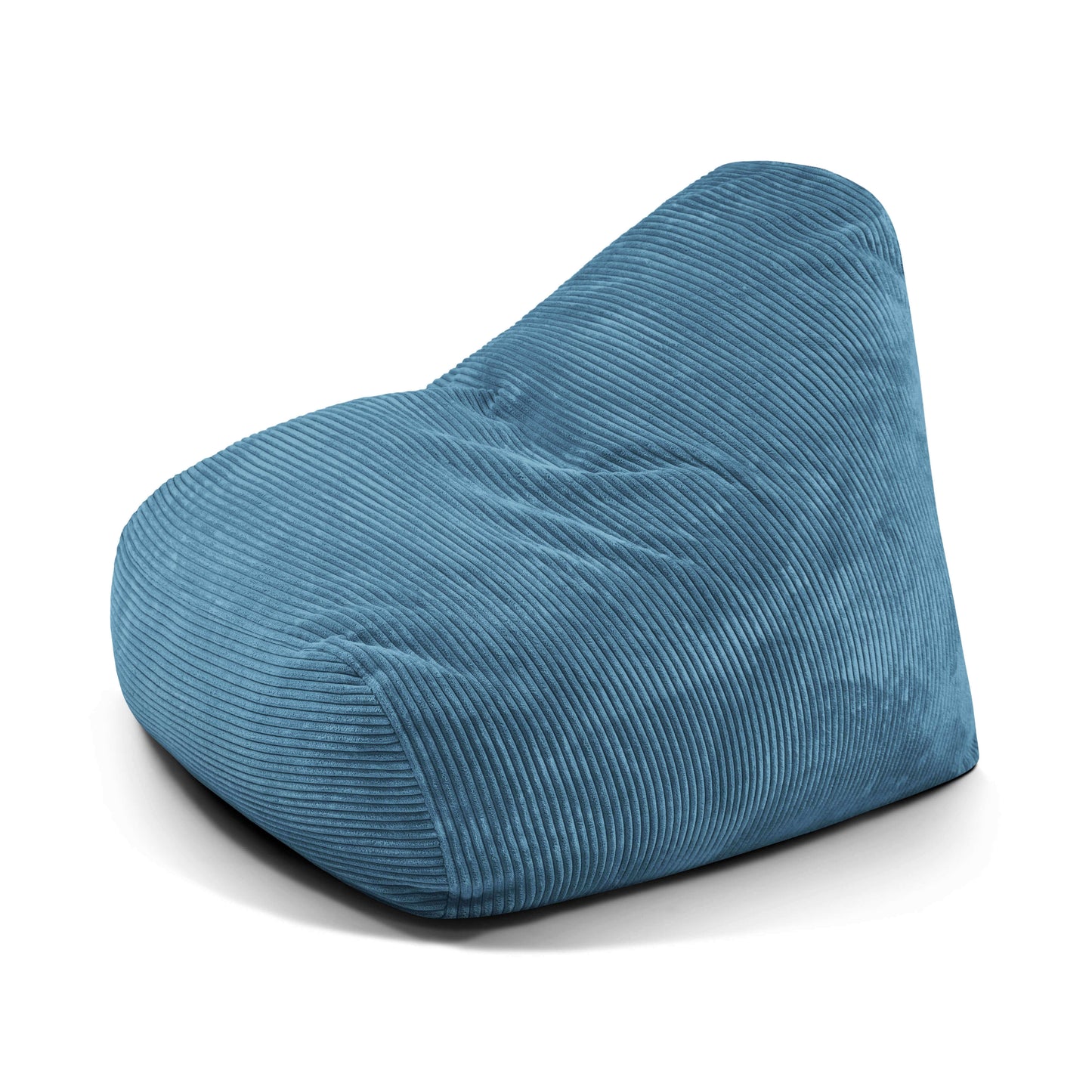 El Puff grande de foam y terciopelo acanalado SNUG 100 WAVES (110×100×74 cm) ofrece asiento ergonómico y diseño moderno, perfecto para salón o dormitorio, presentado sobre fondo blanco.