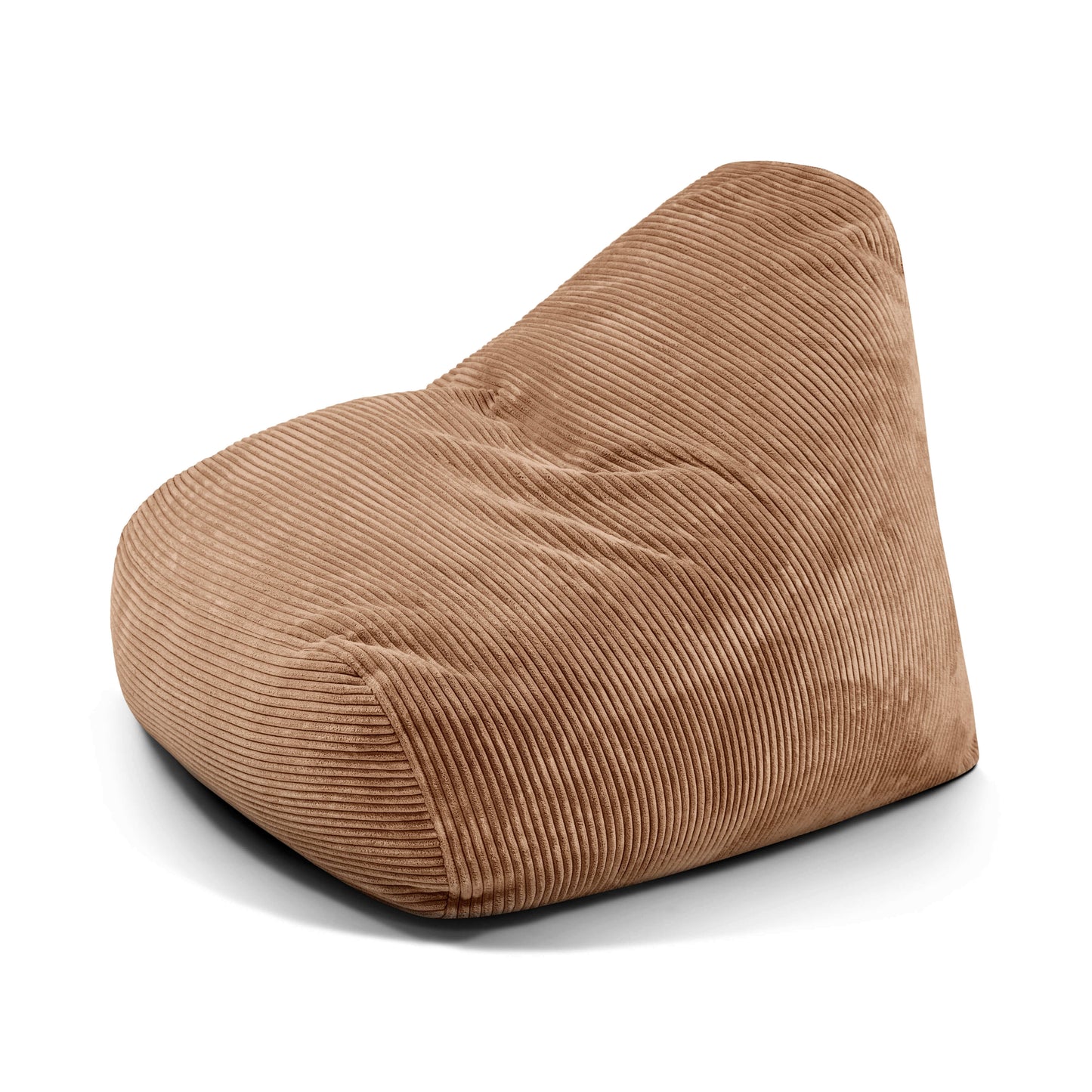 El Puff grande de foam y terciopelo acanalado SNUG 100 WAVES (110×100×74 cm) de diseño moderno se muestra sobre fondo blanco, ofreciendo un asiento ergonómico para salón o dormitorio.