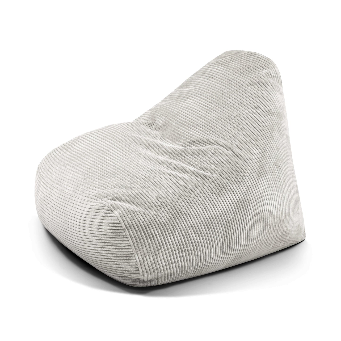 El Puff grande de foam y terciopelo acanalado SNUG 100 WAVES (110×100×74 cm) ofrece diseño moderno y asiento ergonómico, ideal para salón o dormitorio, presentado sobre fondo blanco.