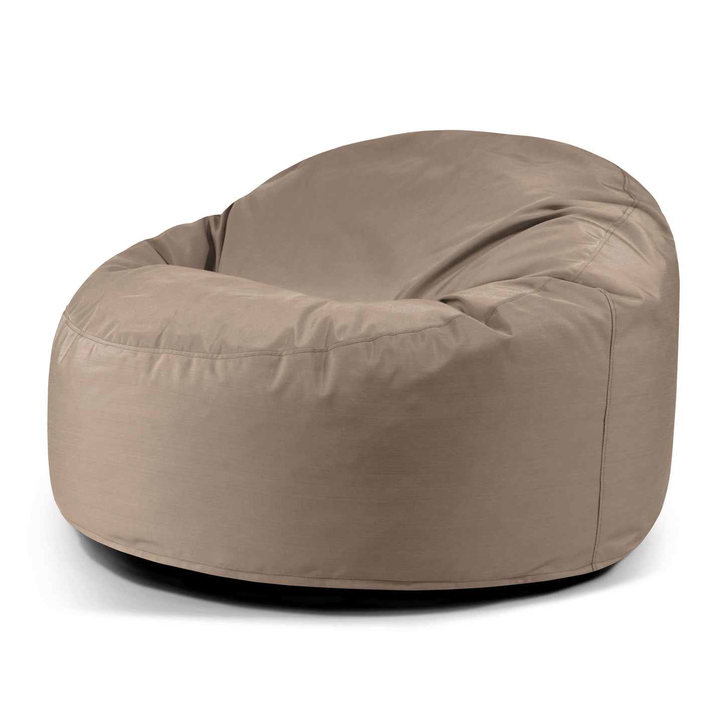 El OM 110 COLORIN es un moderno puff redondo de espuma y tejido repelente al agua (110×110×75 cm), ideal para interior y exterior, ofreciendo comodidad ergonómica; se muestra sobre fondo blanco.