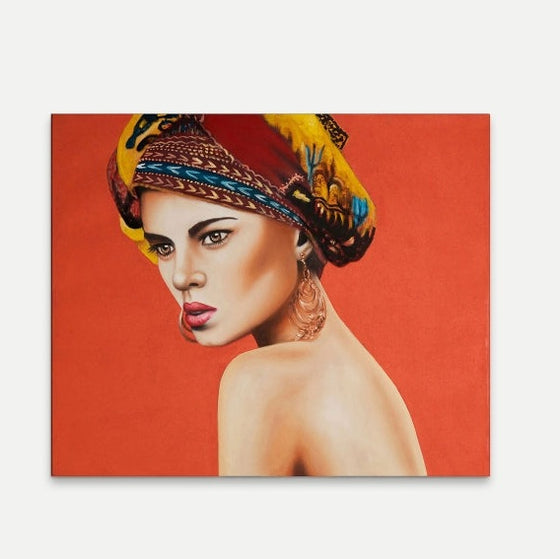 Cuadro decorativo pintado a mano estilo africano (100x120 cm) YUA