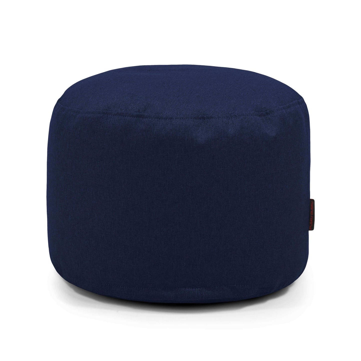 El Puff redondo de tela suave lavable 40×40×30 cm MINI NORDIC, compacto y azul marino, es ideal como asiento versátil para espacios pequeños; perfecto para dormitorio o salón, mostrado sobre fondo blanco.