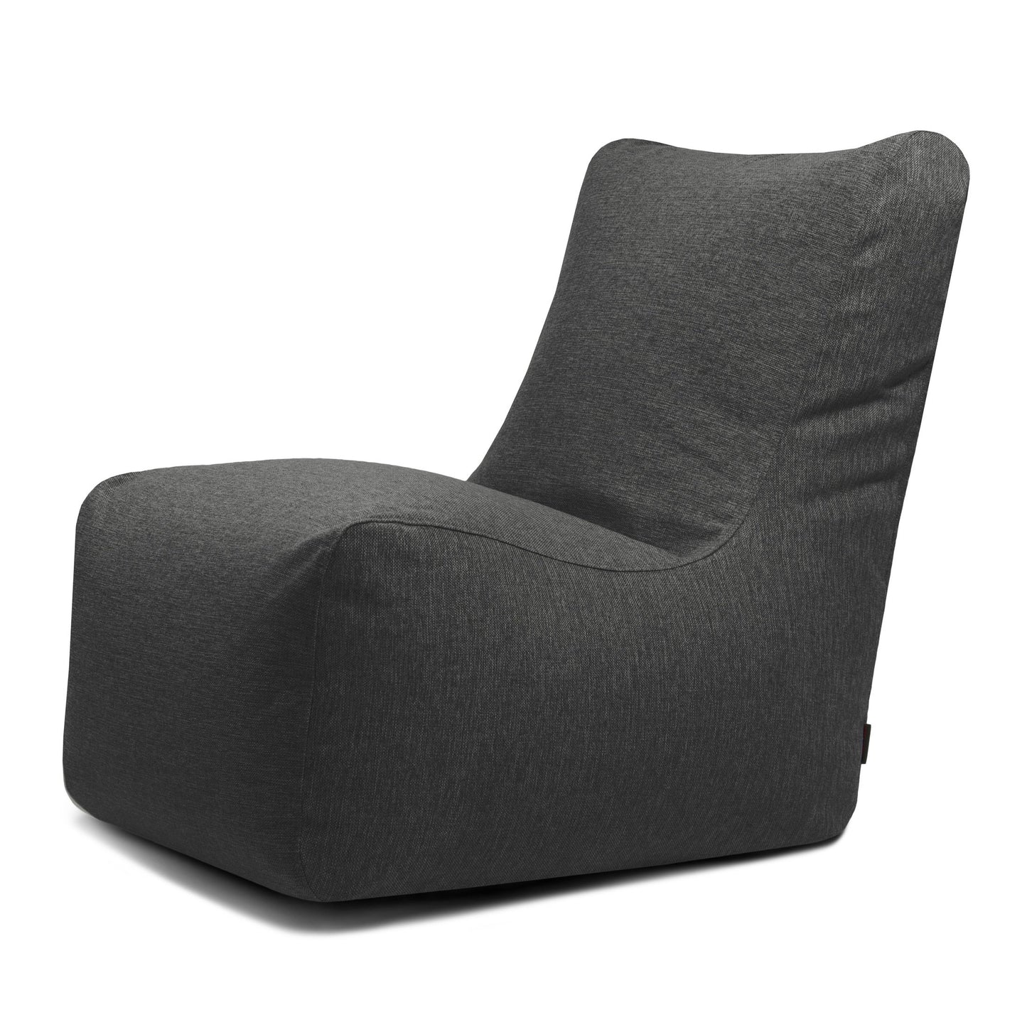 El Bean bag Seat Home es un sillón de tela gris oscuro con respaldo alto, diseño minimalista sin brazos y comodidad ergonómica, que se presenta sobre un fondo blanco liso.