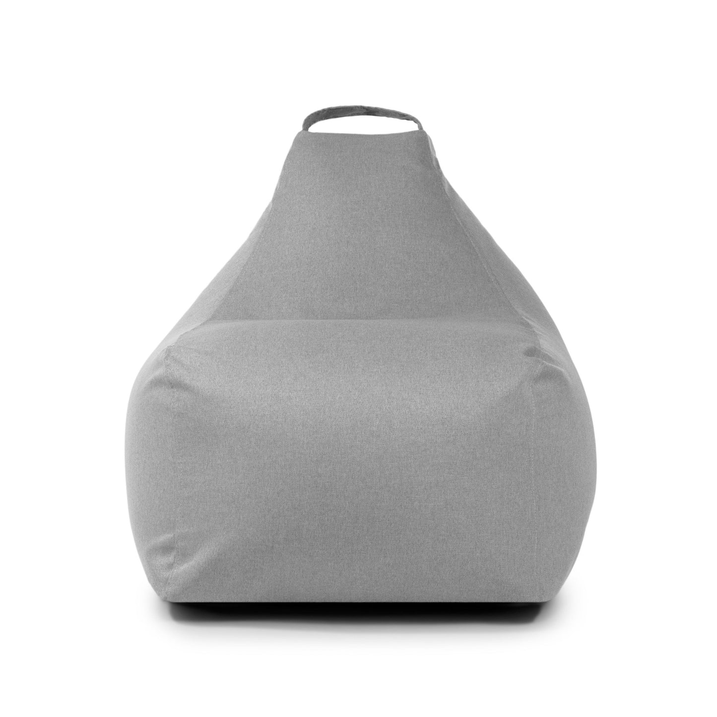 El Bean bag Play Nordic es un sillón bean bag de tela gris con respaldo y asa superior, que se muestra de frente sobre un fondo blanco.