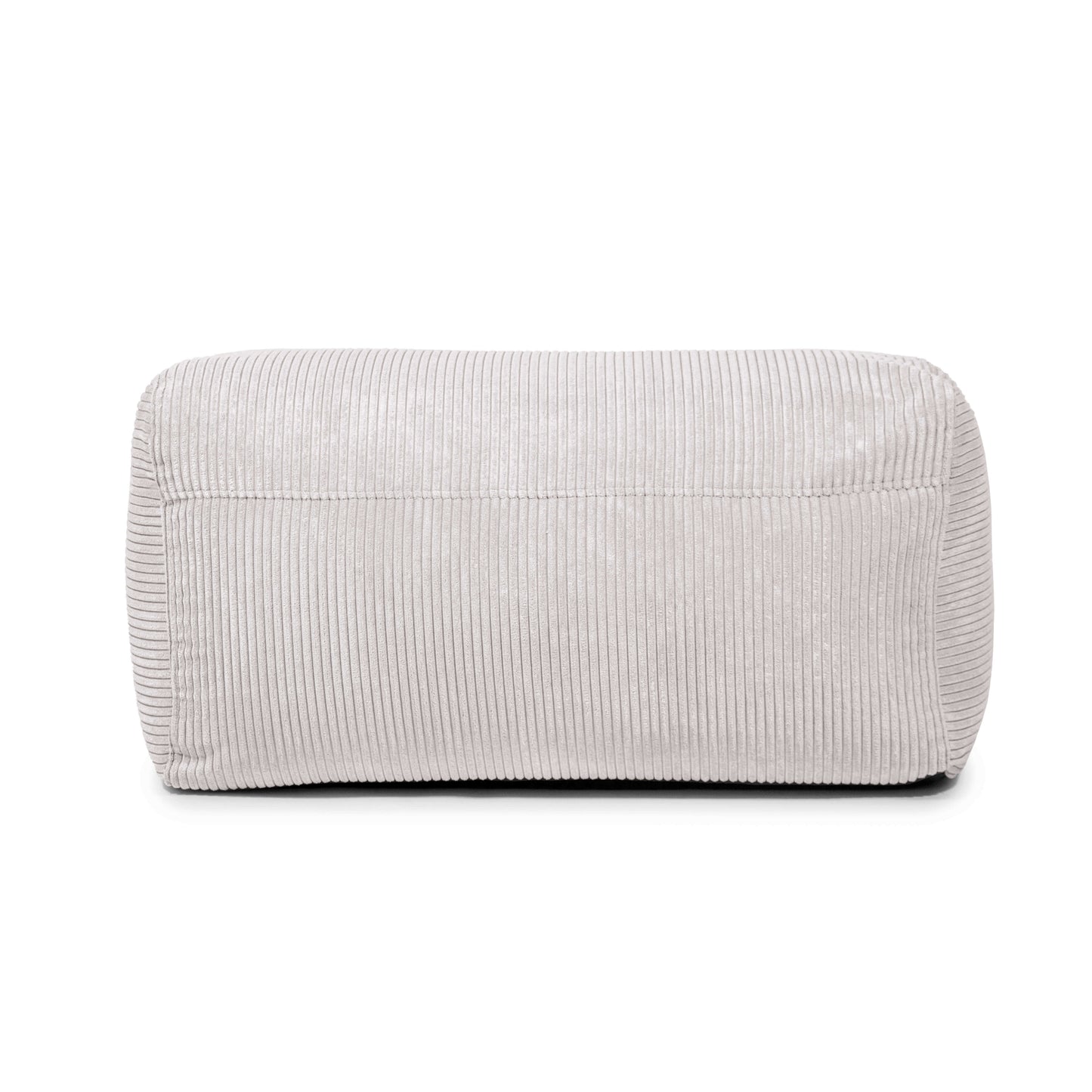 Pouf rectangular de terciopelo acanalado PLUS 100 WAVES, compacto y ligero (100×60×45 cm), en gris claro, ideal para el dormitorio o salón. Diseño moderno y ergonómico, perfecto para descanso en el hogar.