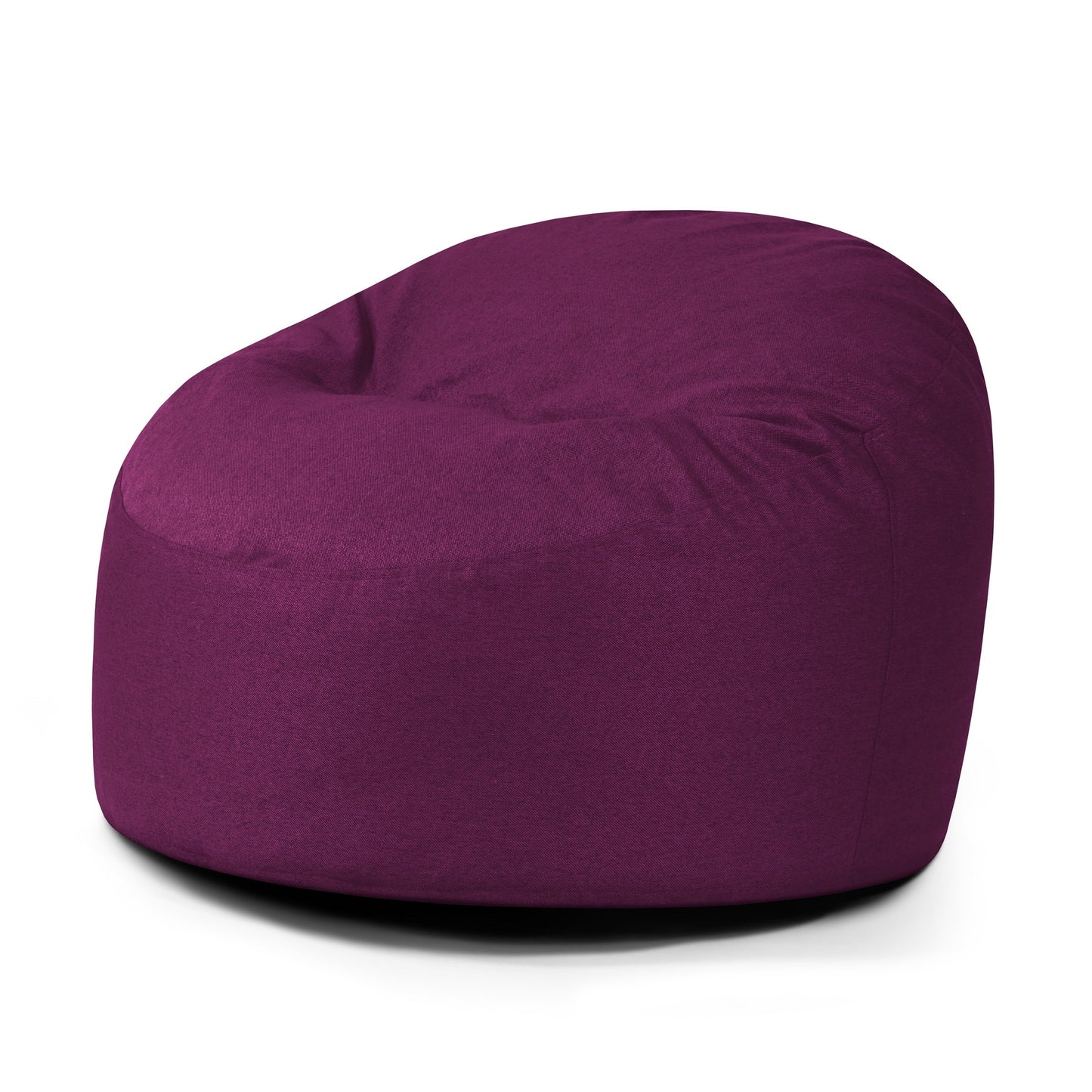 Se muestra un gran puff redondo OM 85 NORDIC de foam y tejido nórdico (85×85×38 cm) para salón o dormitorio sobre un fondo blanco liso.