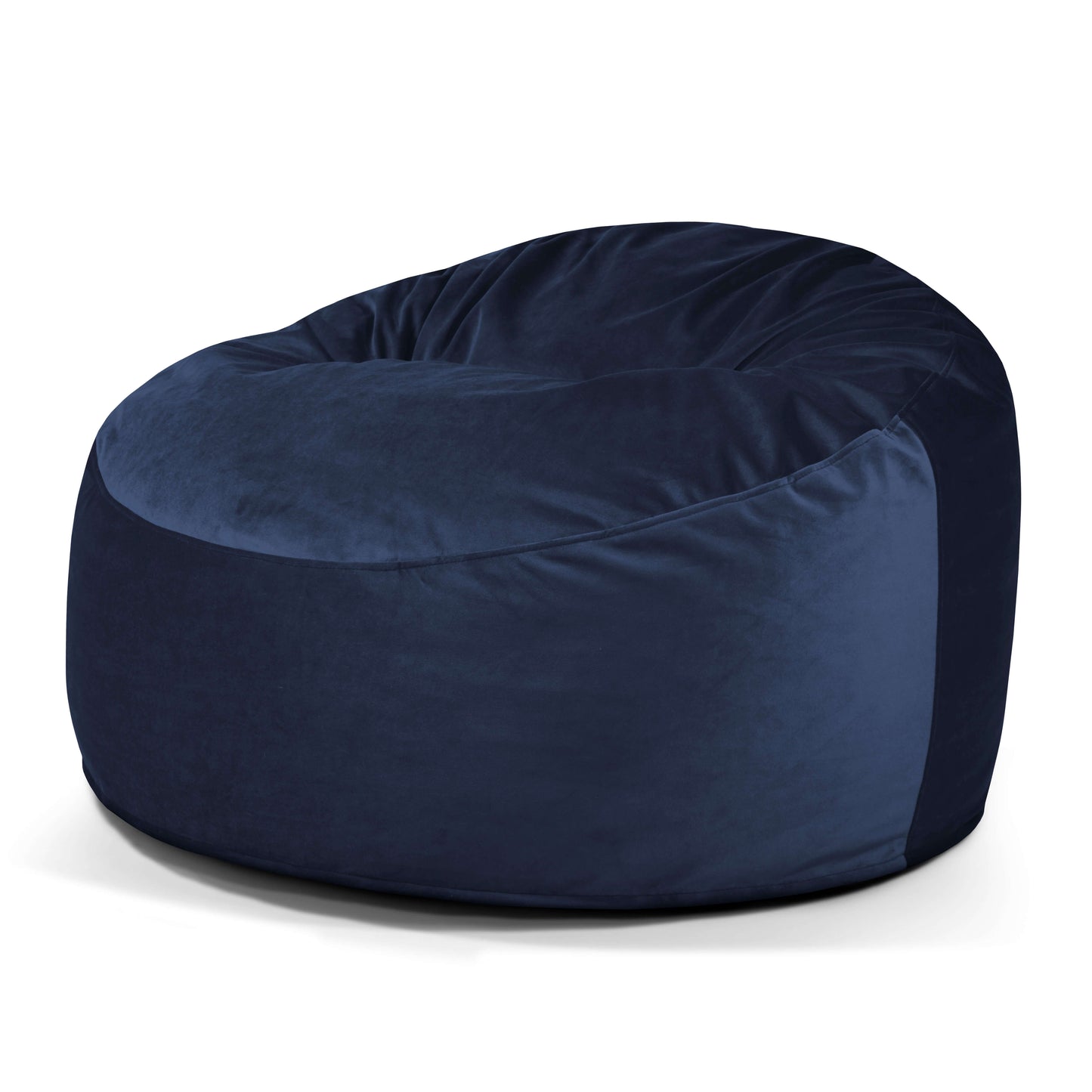 A Puff redondo de foam y terciopelo 110×110×75 cm OM 110 BARCELONA, moderno y cómodo, se muestra sobre fondo blanco, ideal para el salón u cualquier espacio.